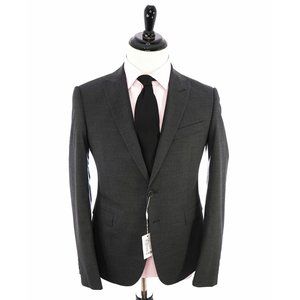 $1,895 ARMANI COLLEZIONI -NWT- Peak Lapel Charcoal Gray Suit "Slim Drop 8"-  38R